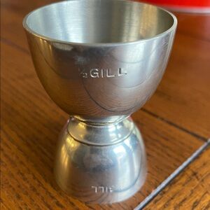 Stieff Pewter Old Sturbridge Village OSV Double Jigger Shot Glass 1/2 & 1/4 Gill